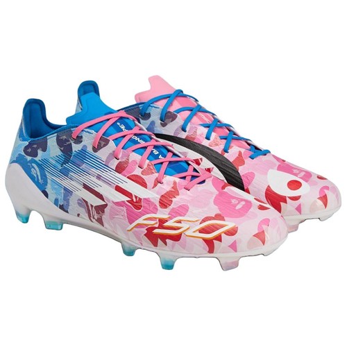 BAPE x Adidas F50 ELITE Soccer Cleats Men's Pink Blue JS0573