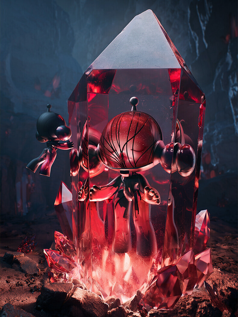 Authentic MEGA α SKULLPANDA 400% Red crystal Limited Edition