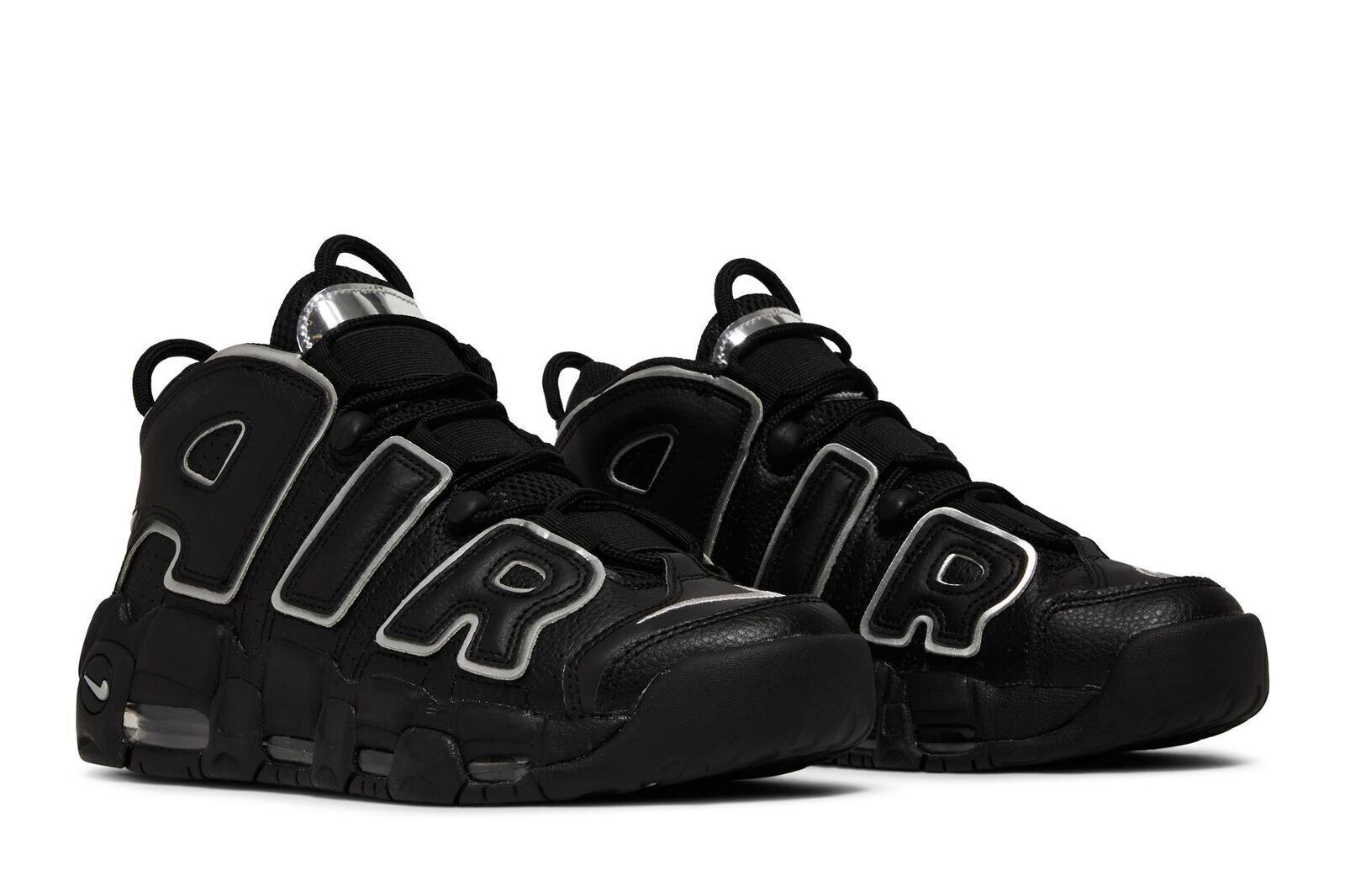 靴 NIKE Air more uptempo black white Nike Air More Uptempo 'Black Metallic Silver' DQ0839-001 Women's