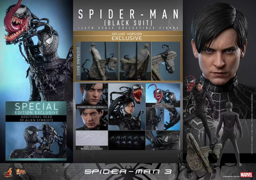 New Hot Toys MMS728B Spider-Man 3 (Black Suit) Deluxe Special