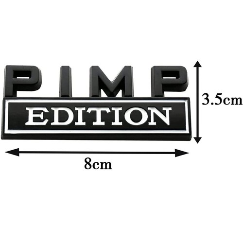 2X Pimp Edition Decals Sticker 3D Raised Letter Emblem black White ...
