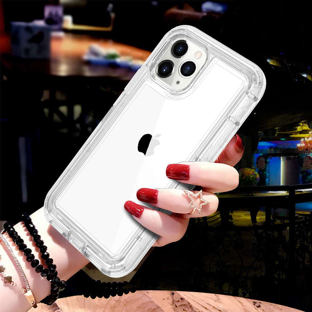 For iPhone 17 16 15 14 13 12 11 Clear Case Heavy Duty Shockproof Defender Cover