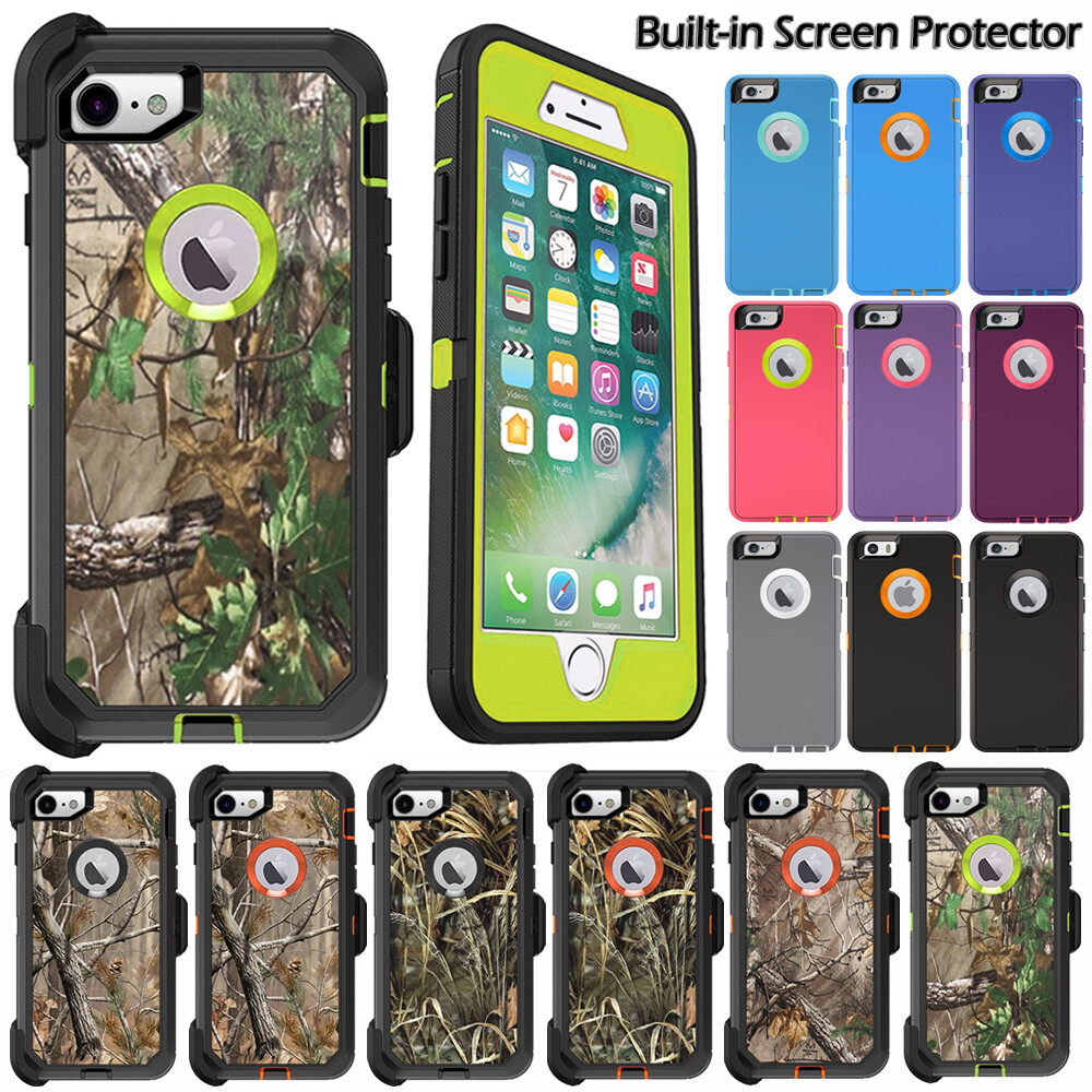 For iPhone 6 7 8 Plus SE Hybrid Defender Case Screen Protector Belt Clip Holster