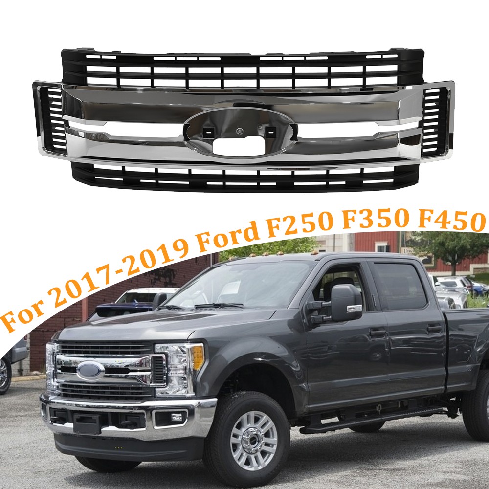 Front Upper Grille Grill For Ford F-250 F-350 F-450 17-19 Super Duty HC3Z8200BC