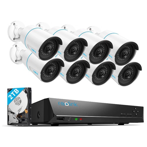 Reolink 5MP POE Security Camera System 8CH NVR RLN8-410 2TB HDD