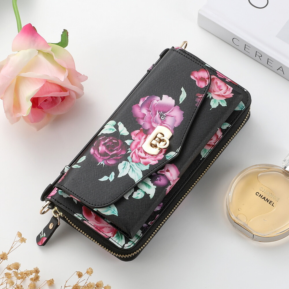 Flower Leather Wallet Wallet Removable Magnetic Cover For iPhone 12 13 14 15 16