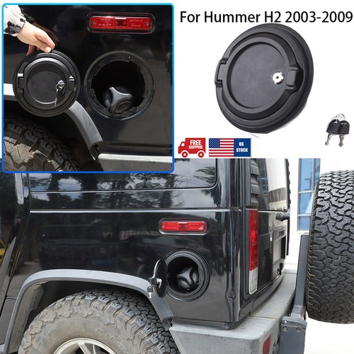 For Hummer H2 2003-2009 Black Locking Fuel Door Gas Tank Cap Cover