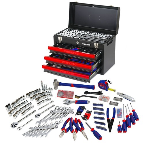 WORKPRO 408PC Heavy Duty Mechanics Tool Set Hand Tool Kit Set 3