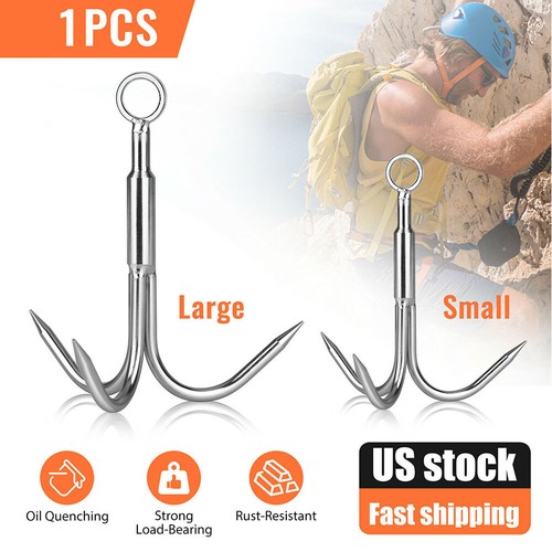 Grappling Hook 3Claw Climbing Hook Stainless Steel Grapnel Hook Small/Large  size | eBay
