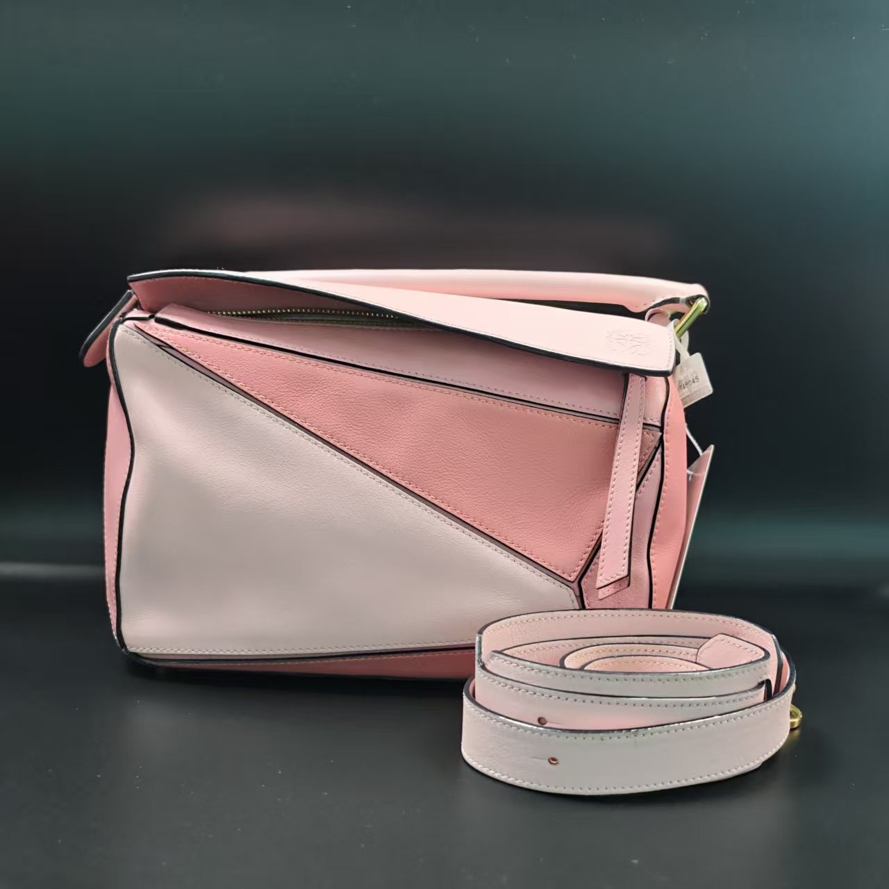 Loewe Puzzle Small Geometric Pink Smooth Color Block Calfskin