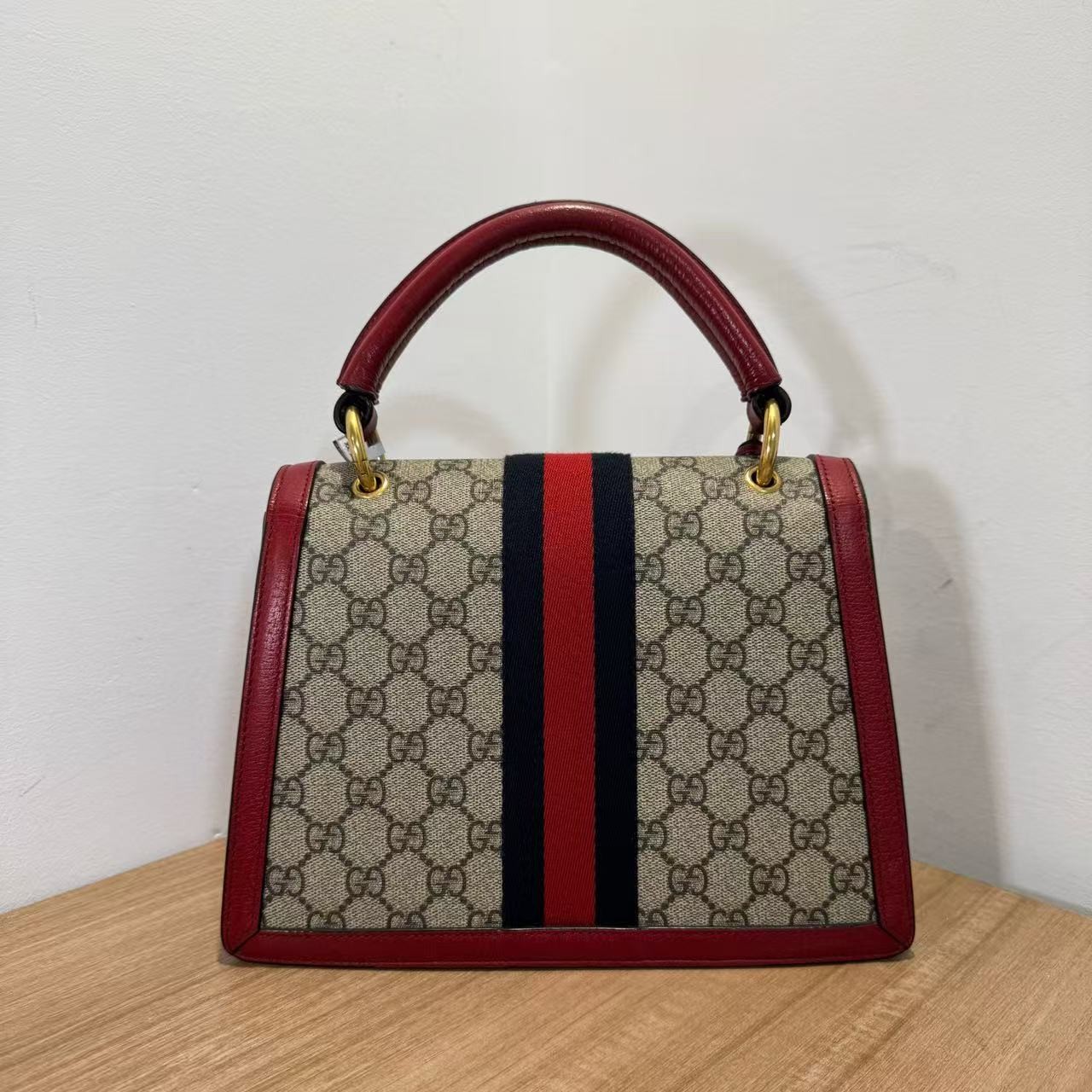 Gucci Queen Margaret Bee Top Handle GG Supreme Canvas Crossbody
