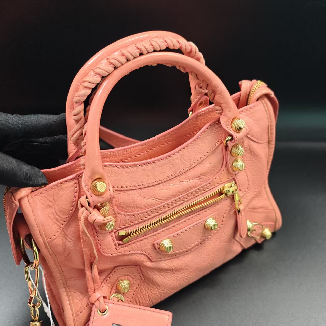 Balenciaga Classic Mini City Bag Pink Lambskin Leather Y2K Vintage