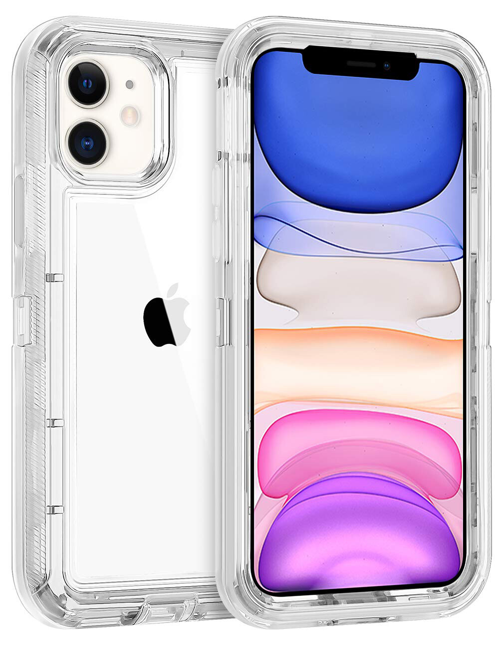 For iPhone 17 16 15 14 13 12 11 Clear Case Heavy Duty Shockproof Defender Cover