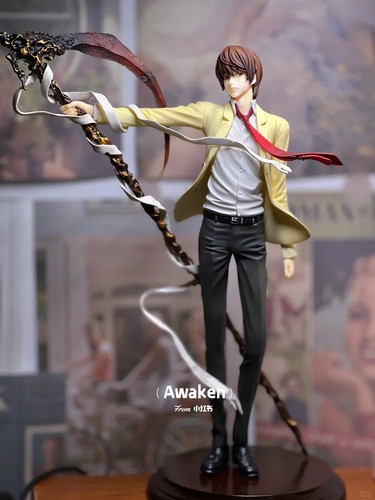 Jiumaocleu Death Note Figuur Standbeeld - 26 cm Anime Karakter Light Yagami Figuur Model Sculptuur, PVC Handgemaakt Verzamelobject Bureaudecoratie