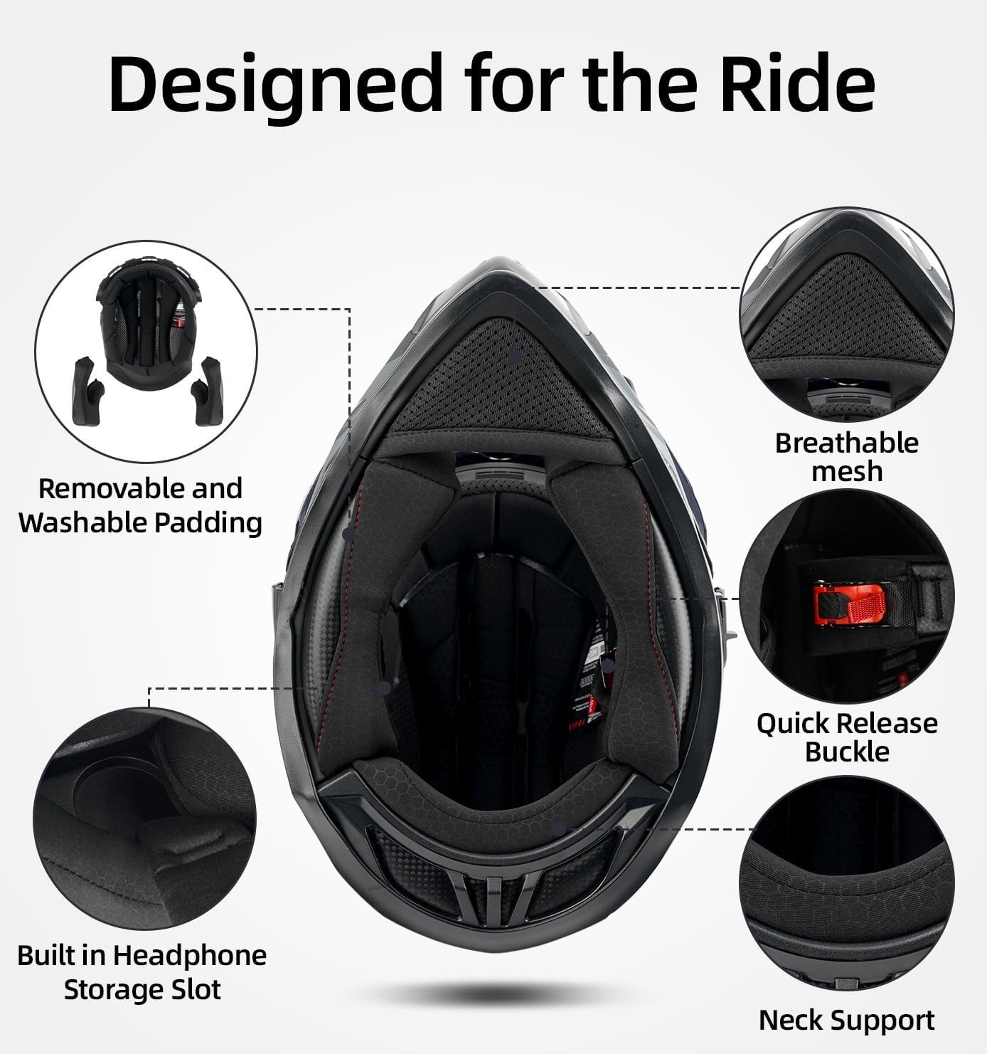 Dual Sport Adventure Helmet DOT Matte Black - ATV Dirt Bike