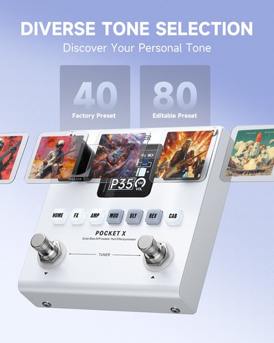Donner Pocket X Multi Effects Pedal Built-in Battery 62 Effect For