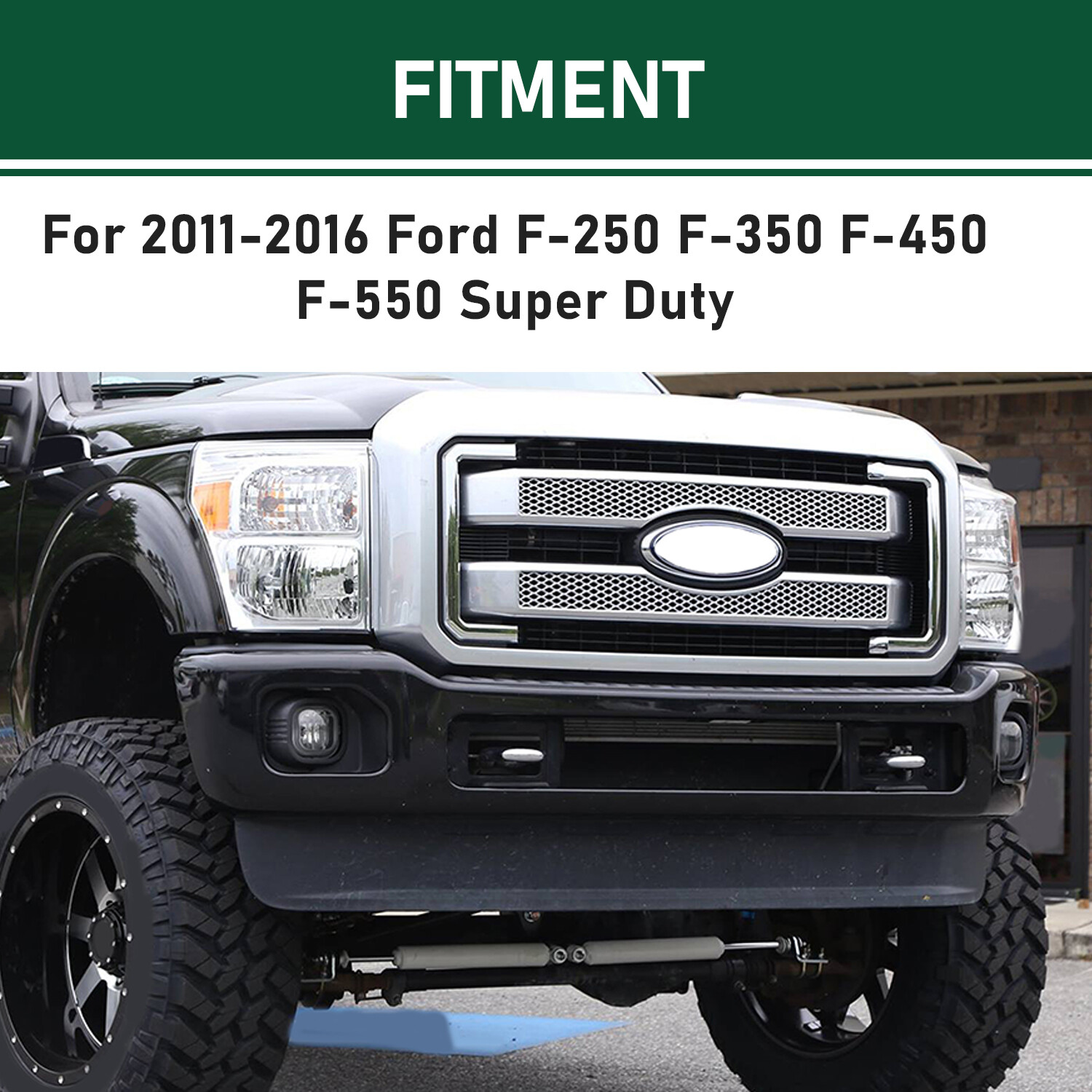 Matte Black Front Radiator Grille For 2011-2016 Ford F-250, F-350, F-450, F-550 Super Duty – Direct Replacement Without Center Emblem