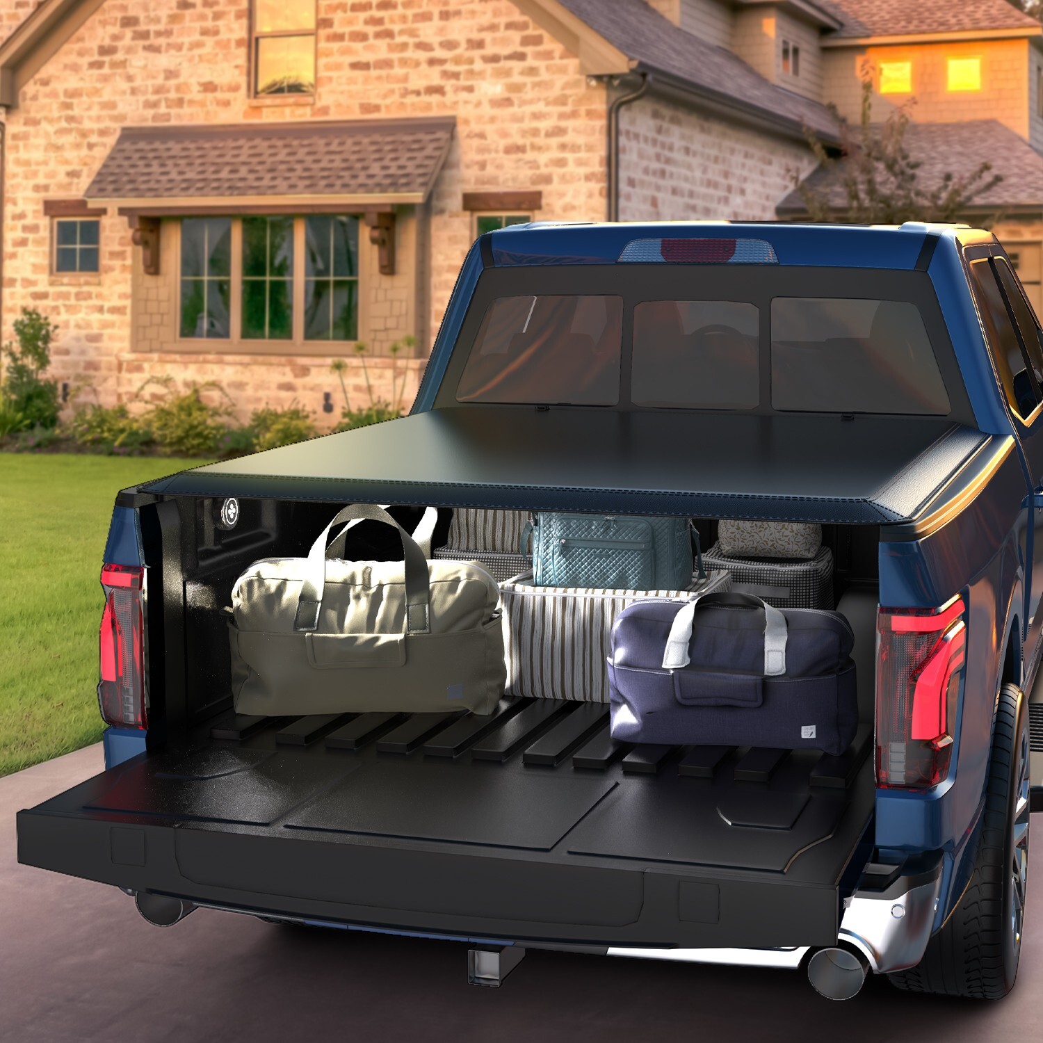 Tri-Fold Soft Tonneau Cover For Ford Ranger 2019-2025 5' Bed – Textured Black Vinyl With Clamps