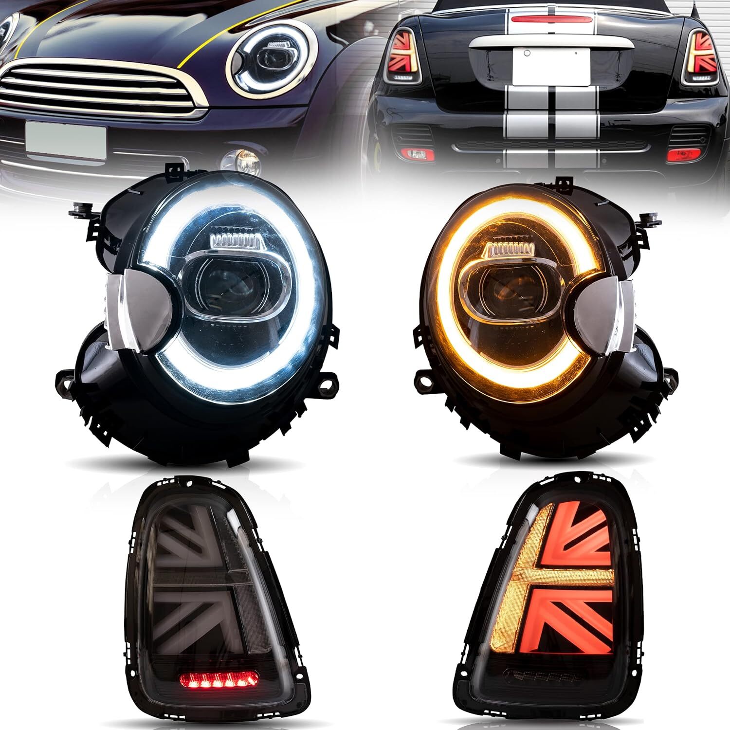 VLAND LED Headlights&LED Tail Lights For 2007-2013 Mini Cooper R56