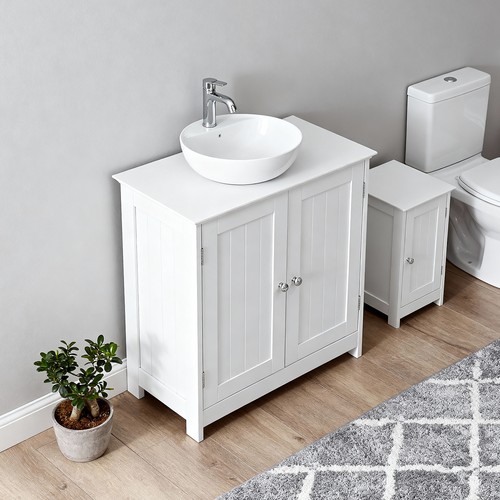 Badezimmer Waschbeckenunterschrank Unterschrank Schrank Aufbewahrung Möbel weiß