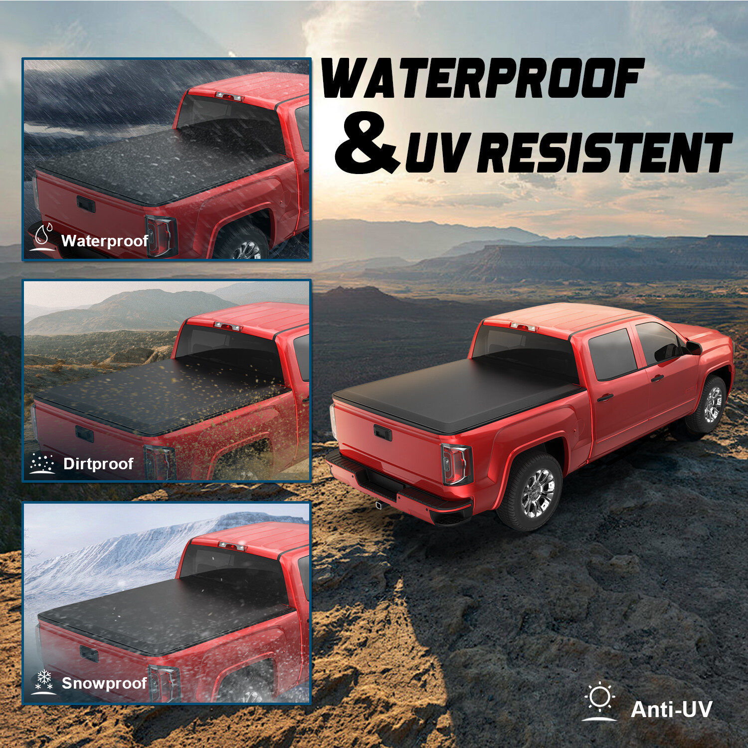 6FT Bed Fiberglass Hard Truck Tonneau Cover For Chevrolet S10 GMC S15