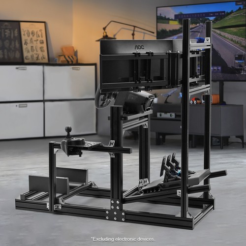 Cockpit De Simulation Course Marada F1 Racing - Support Triple écran + Siège Rouge - Neuf - Compatible PS4, Xbox, PC