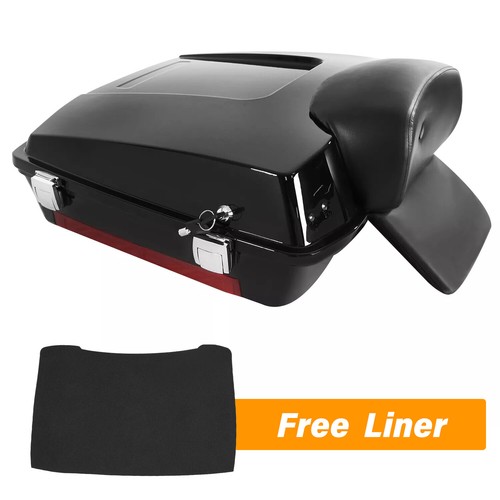 Black Razor Pack Trunk Backrest For Harley Touring Street Road