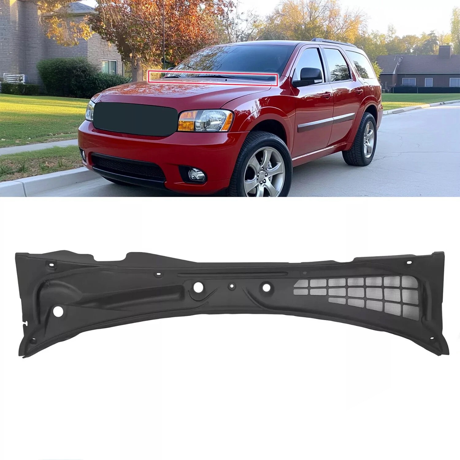Front Windshield Wiper Cowl Grille Cover Panel For 2004 2005 2006 Dodge Durango