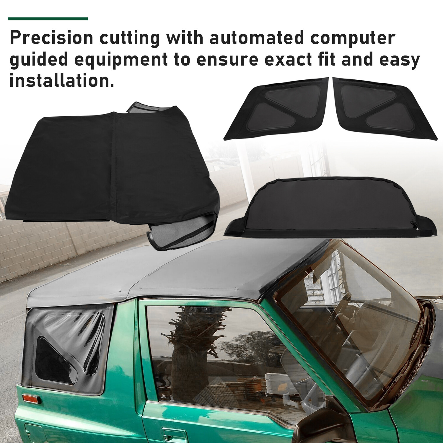 For 95-98 Suzuki Sidekick Geo Tracker Soft Top & Zip Out Tinted