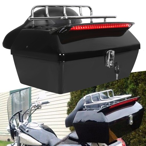 Hard Motorcycle Trunk Tail Box For Harley Honda Shadow VTX W/ Tail