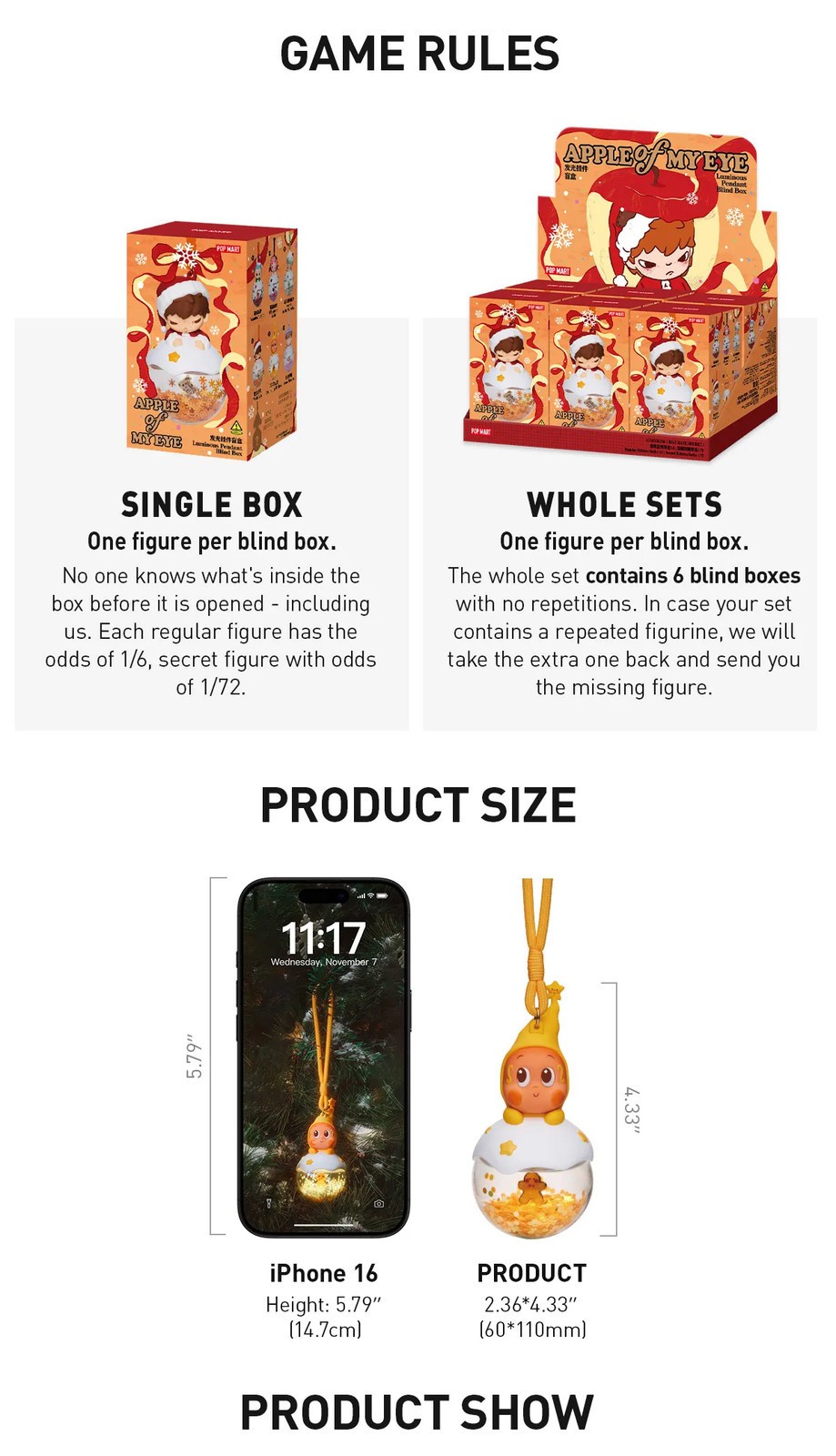 Apple Of My Eye Series-luminous Pendant Confirmed Blind Box