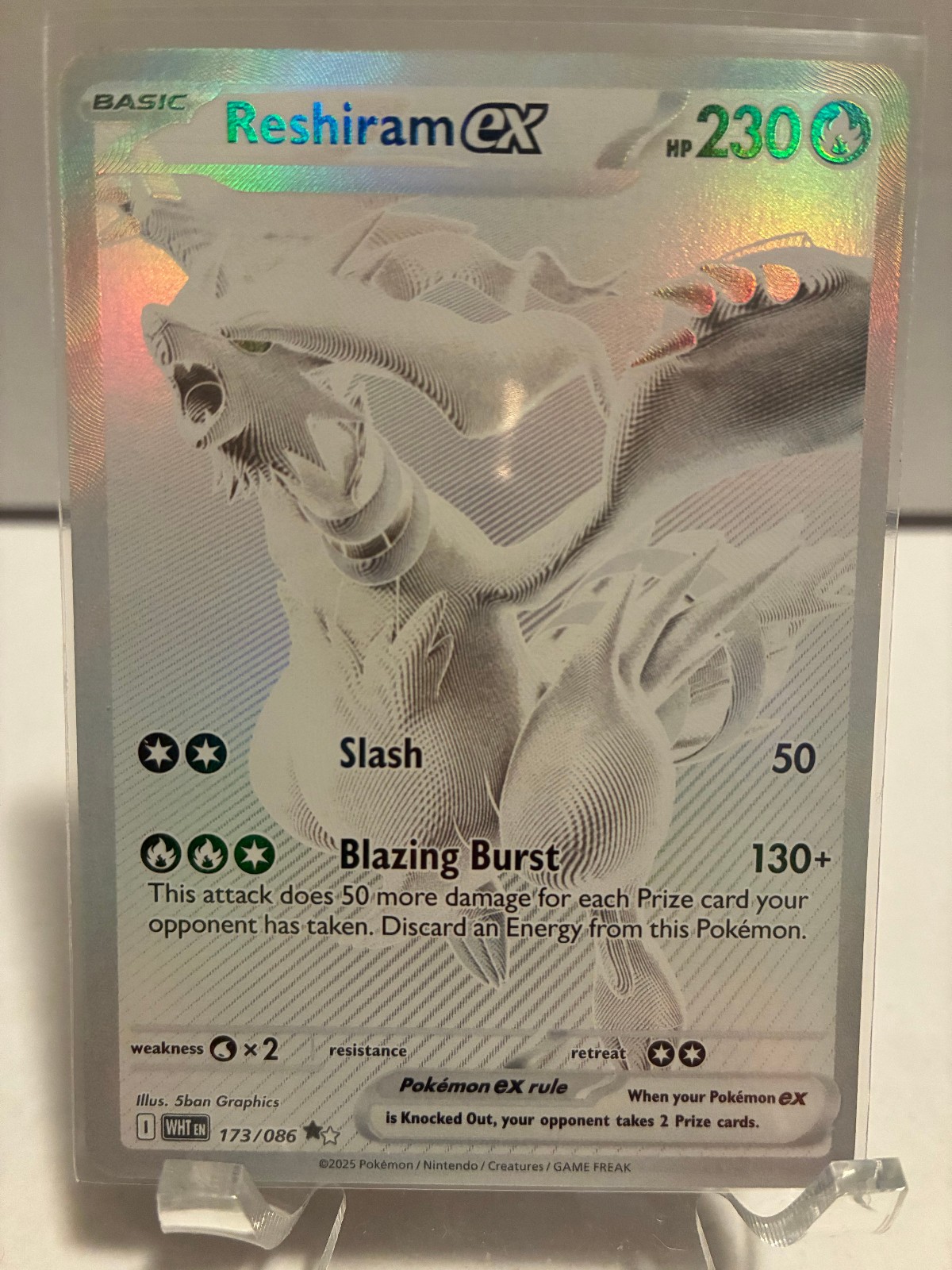 Reshiram ex - 173/086 SV: White Flare Black White Rare NM | eBay