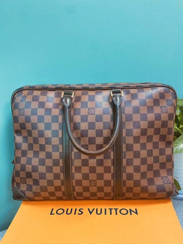 Louis Vuitton Damier Ebene Business Bag Men brown Canvas Classic
