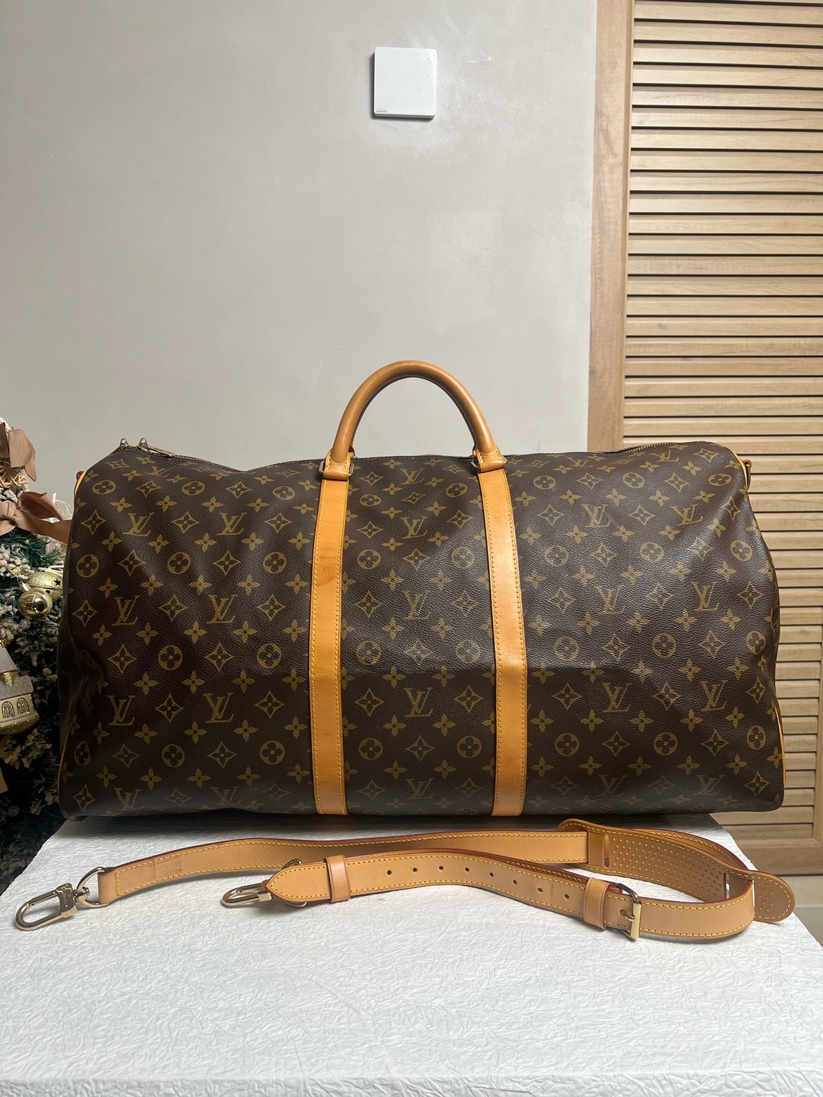 Louis Vuitton Keepall Bandouliere 60 Monogram Duffle Boston Bag | eBay