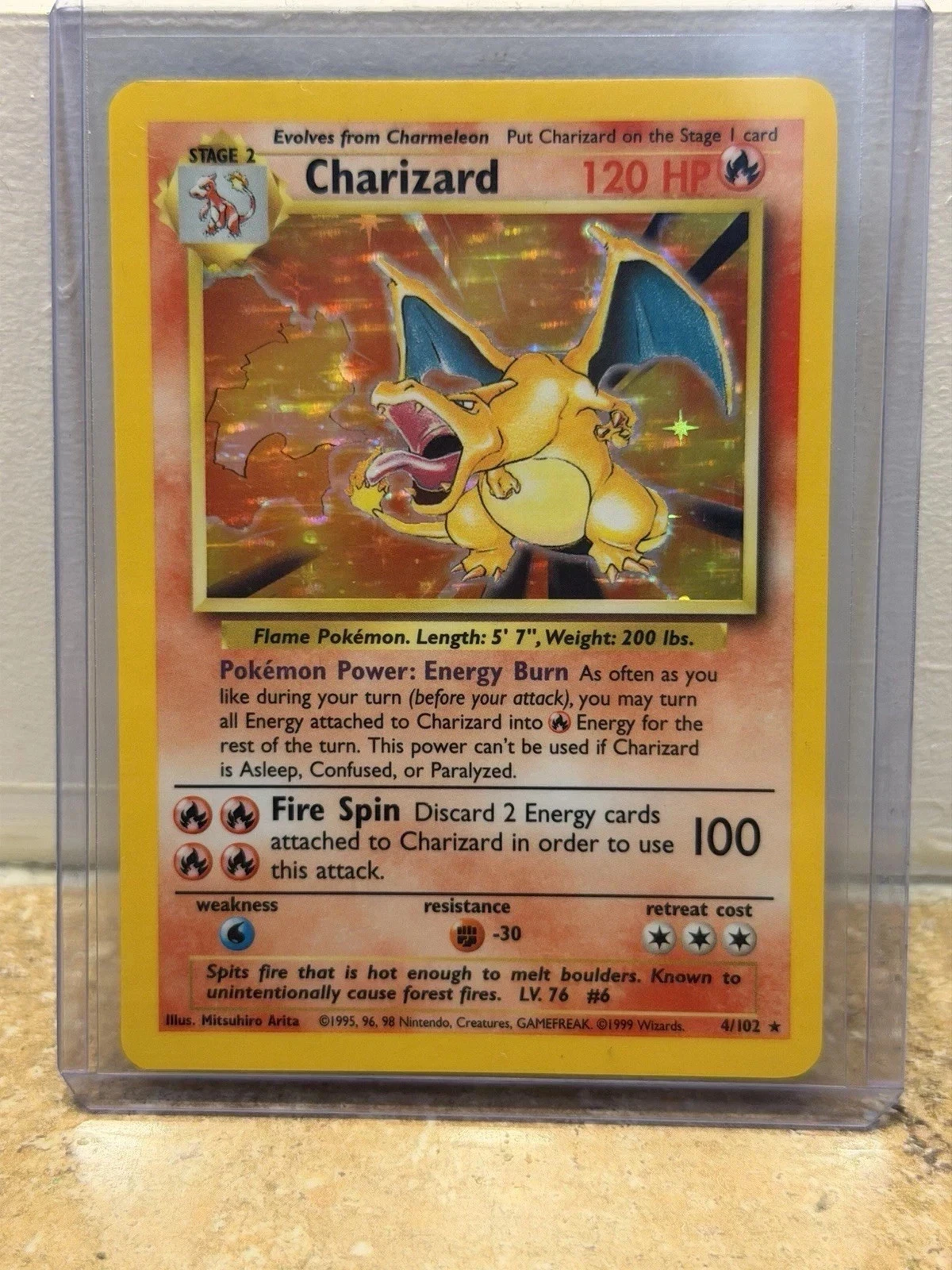 4/102 pokemon card price Charizard (1999) Beckett 9 – Zapp! Comics this item offers a spectacular aesthetic for a gallery Pokemon Original Charizard Base 4/102