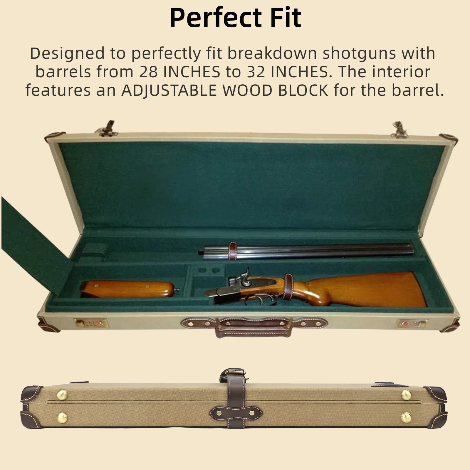 Tourbon Gun Hard Case Box Safe Take Breakdown SXS O/U Barrel