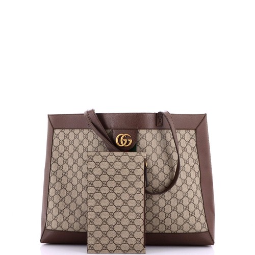 Gucci Ophidia Large GG Supreme Canvas Tote / Shopping Bag with Web