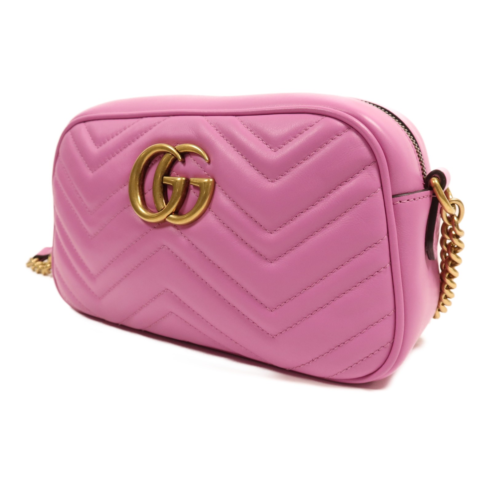 【美品】GUCCI GGキャンパスウエスト　ボディバッグ 珍しいピンク GUCCI GG Marmont Shoulder Bag 447632 Calfskin Leather Pink | eBay