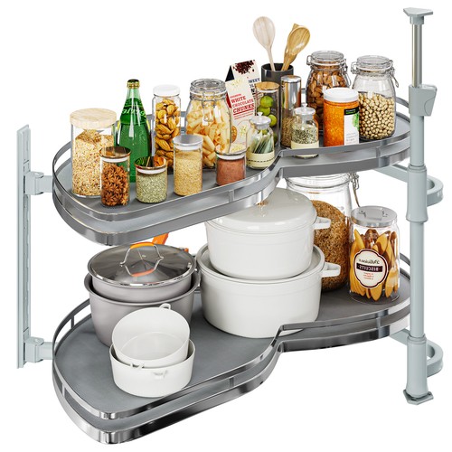 Quoyard 2 Tier Swing Tray Left Blind Corner Cabinet Pull Out
