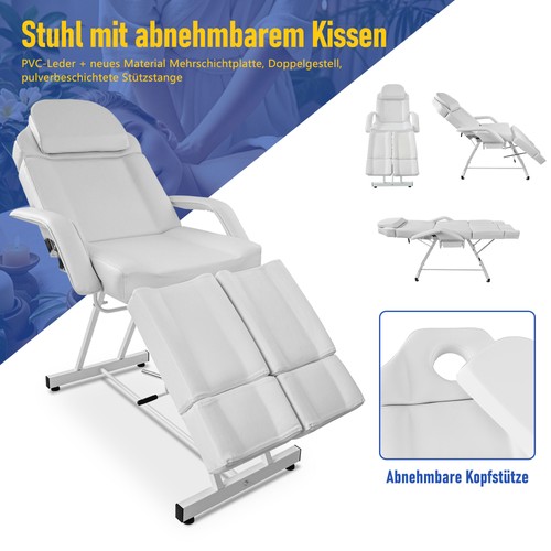 Massageliege Kosmetikliege Kosmetikstuhl Massagebett SPA Schönheitsbett Weiß