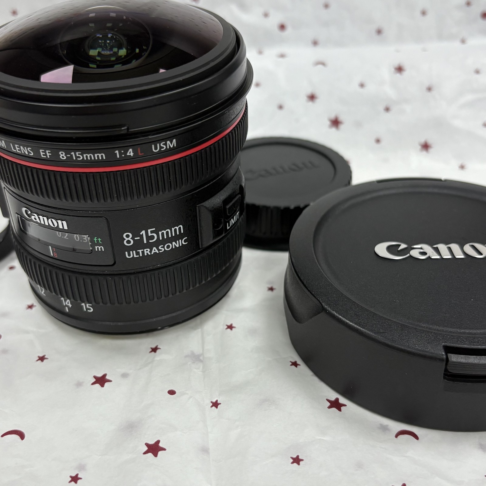 Canon EF 8-15mm F4 L USM Fisheye Lens for EOS DSLR F&R Lens Cap