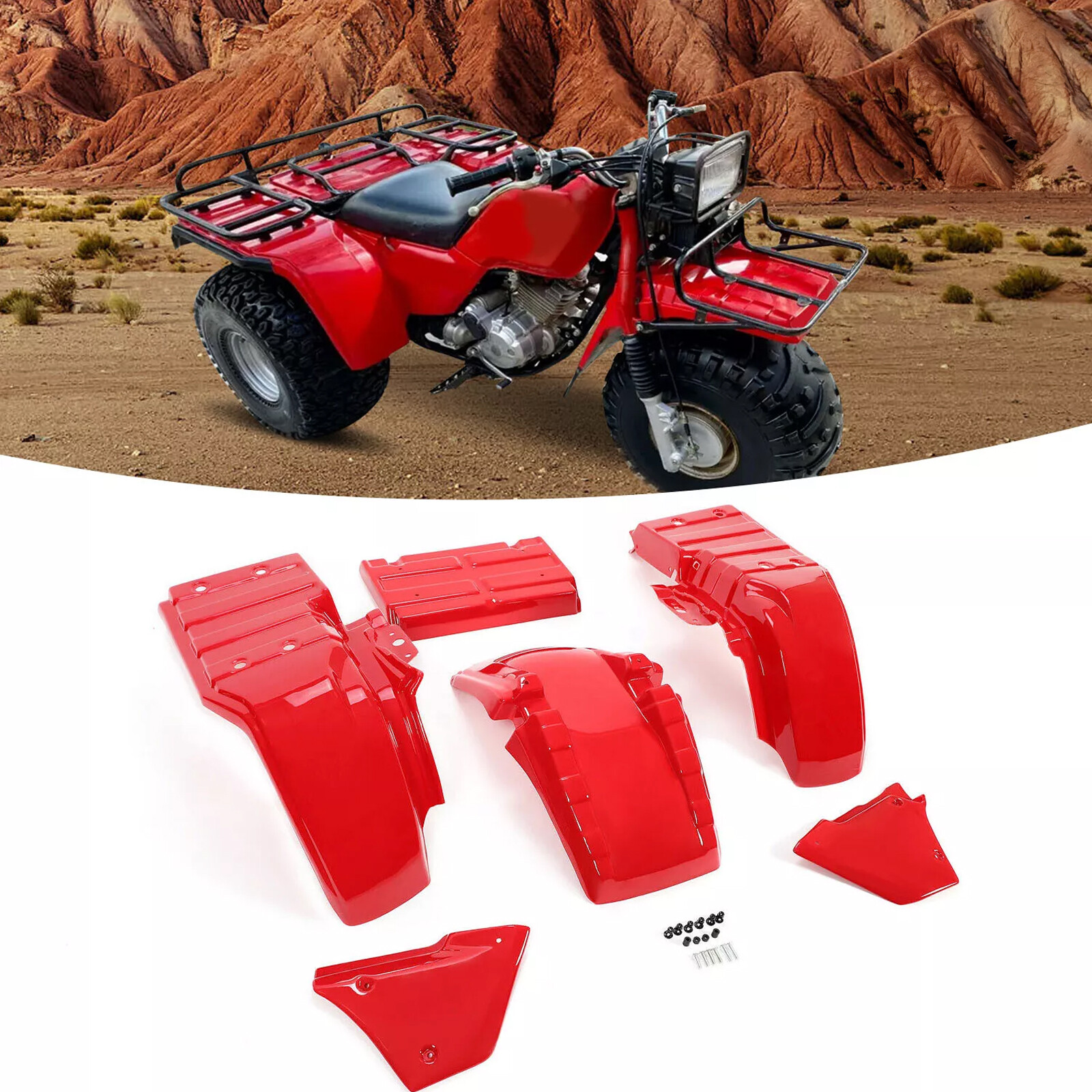 NEW FOR HONDA ATC250ES BIG RED 1985-1987 COMPLETE PLASTIC FENDER