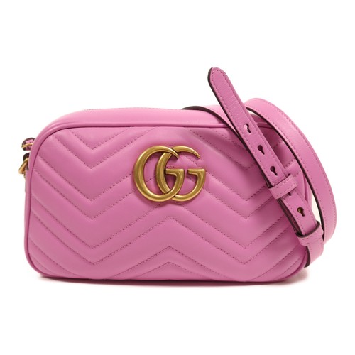 GUCCI GG Marmont Shoulder Bag 447632 Calfskin Leather Pink | eBay