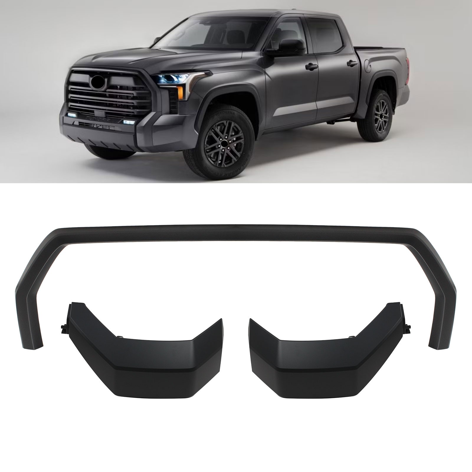 New Front Bumper Grille Trim Molding Fit For Toyota Tundra 2022-2026 Matt Black