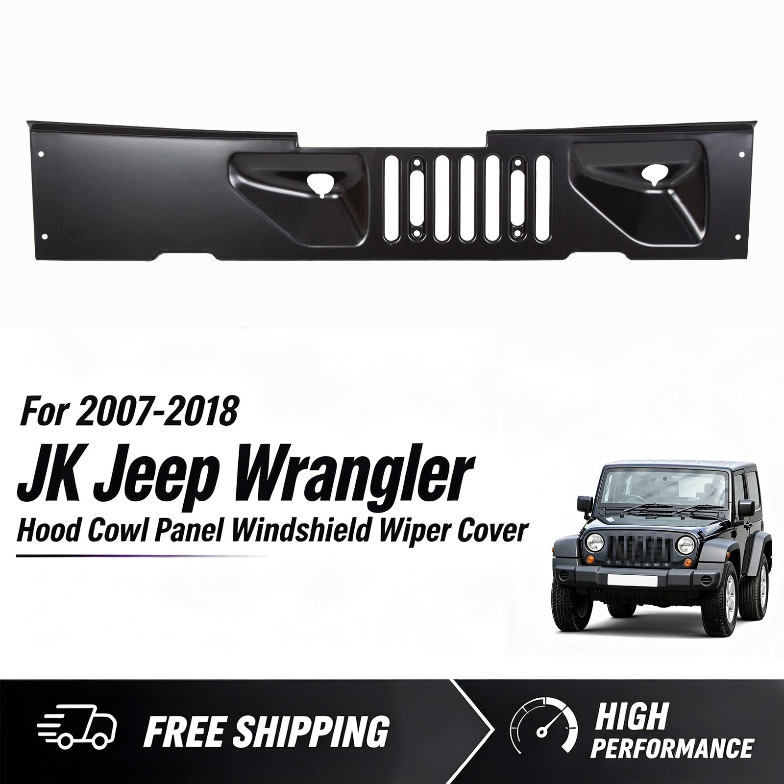 Hood Cowl Panel Windshield Wiper Cover For 2007-2018 55395321AC JK Jeep Wrangler
