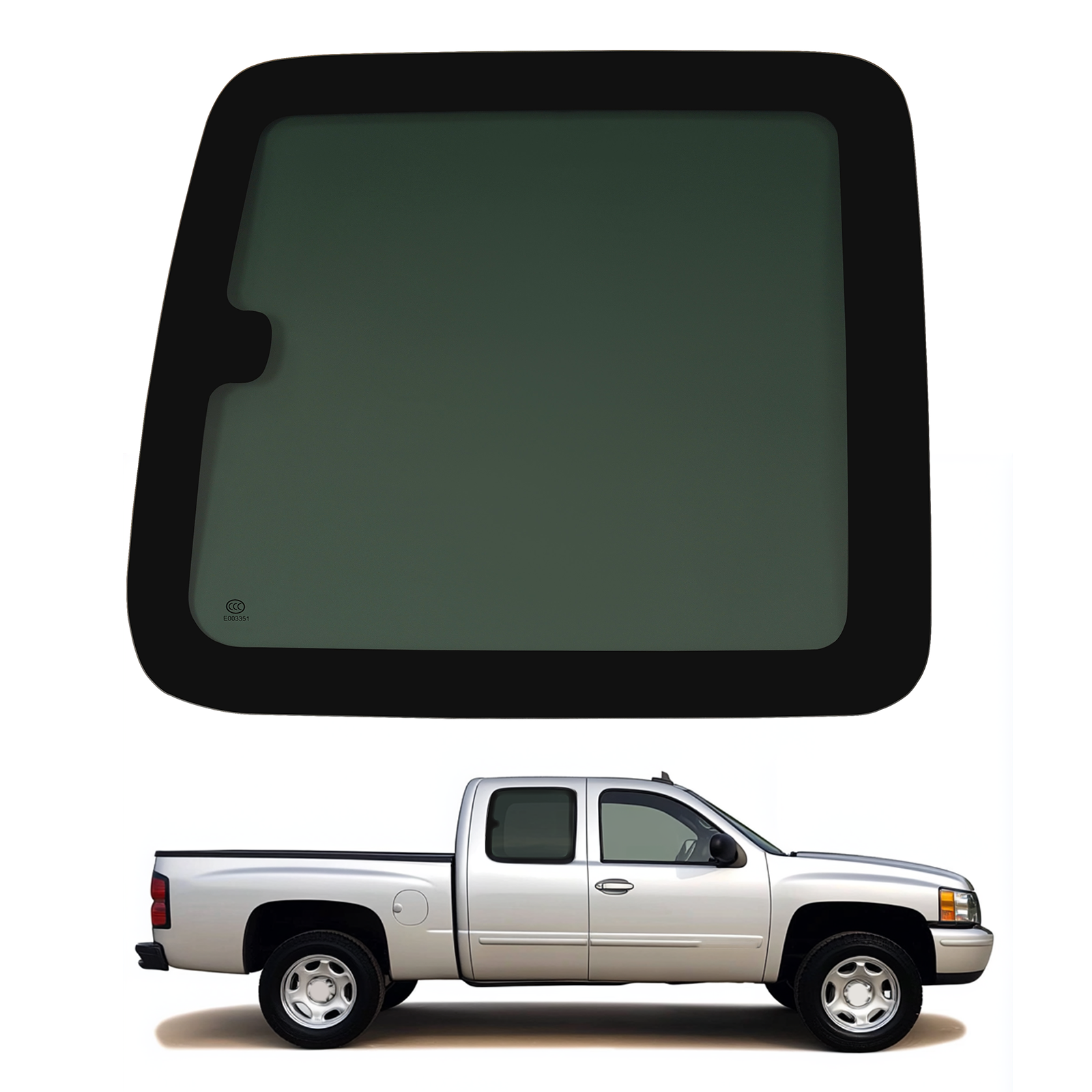 Quarter Window Glass For 99-07 Chevy Silverado SIERRA Extended Cab 