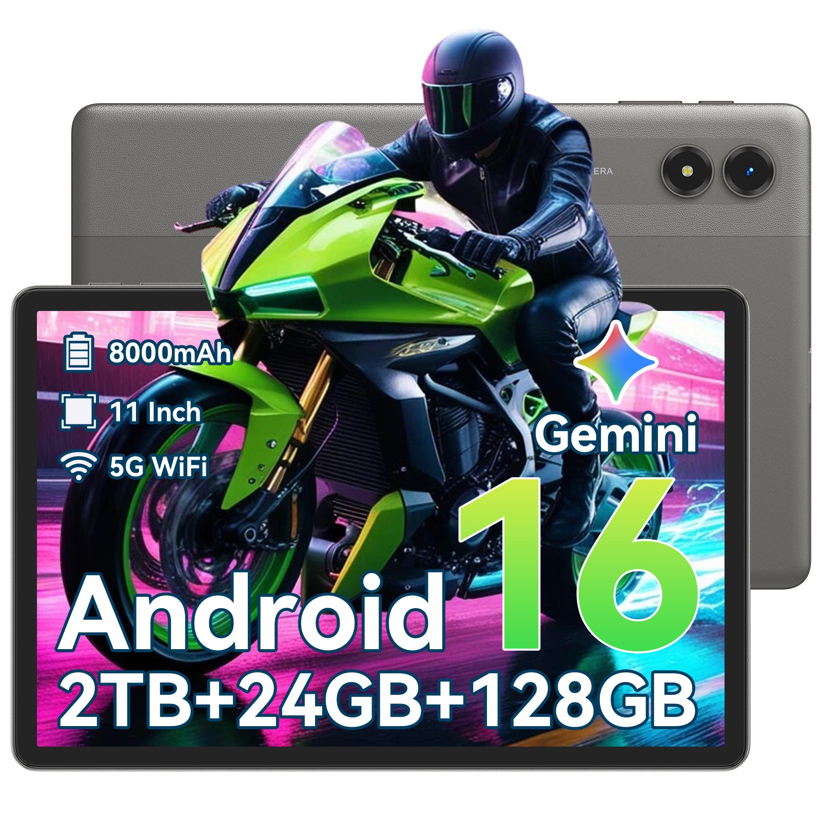 TABWEE T50 Android 16 Tablet 11 Inch 24GB+128GB Octa-Core T615