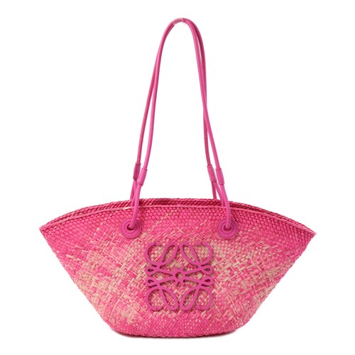 LOEWE Anagram Small Shoulder Bag Raffia Pink | eBay
