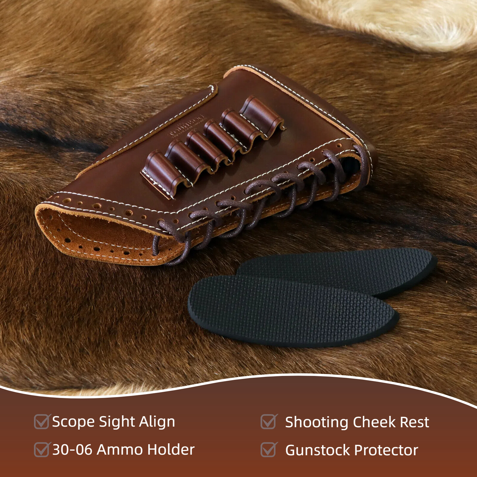TOURBON Rifle Buttstock .22 LR Porte-Cartouche Pochette Repose-Joue