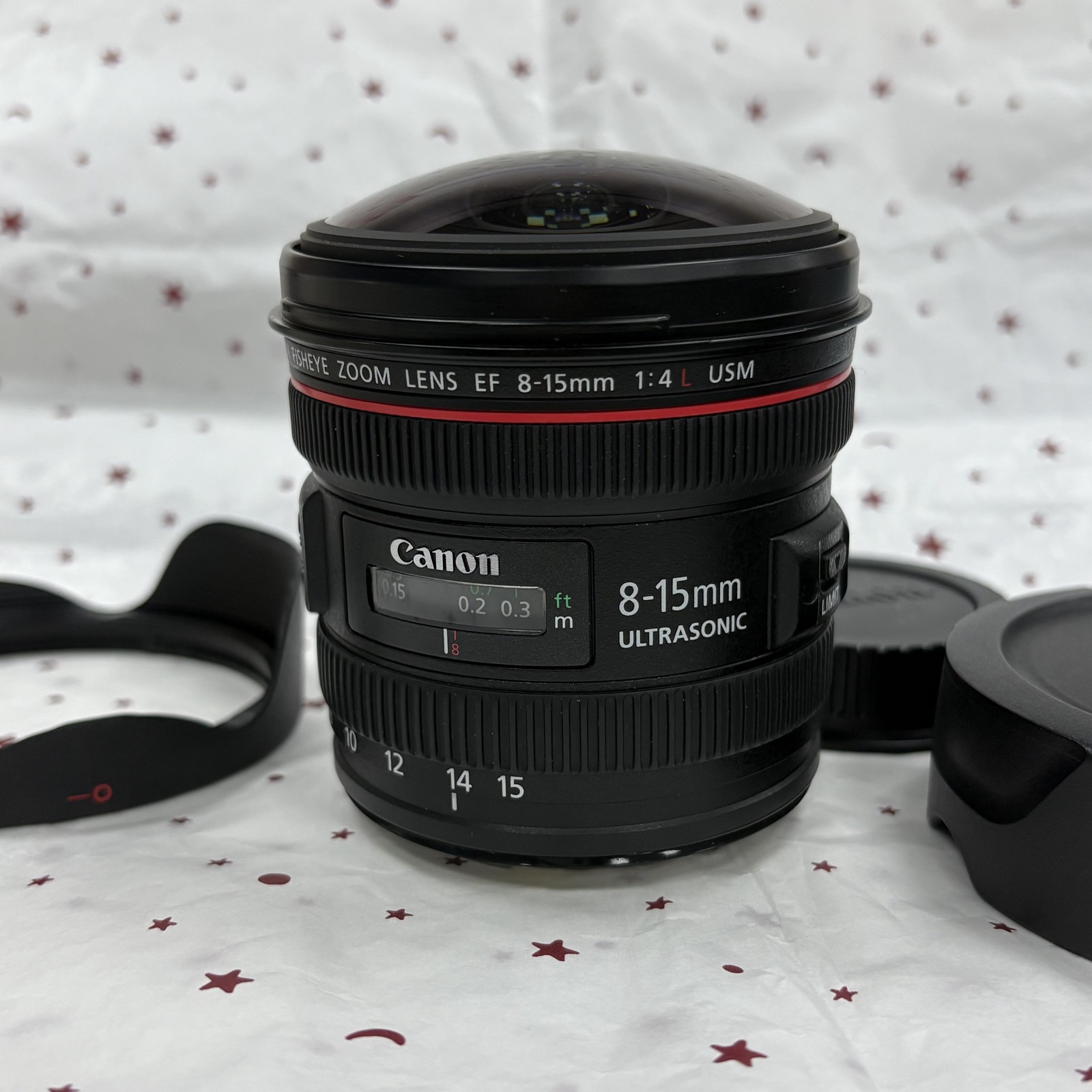 Canon EF 8-15mm F4 L USM Fisheye Lens for EOS DSLR F&R Lens Cap